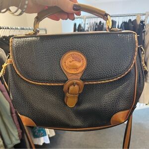 Dooney & Bourke Black and Brown Leather Shoulder Bag